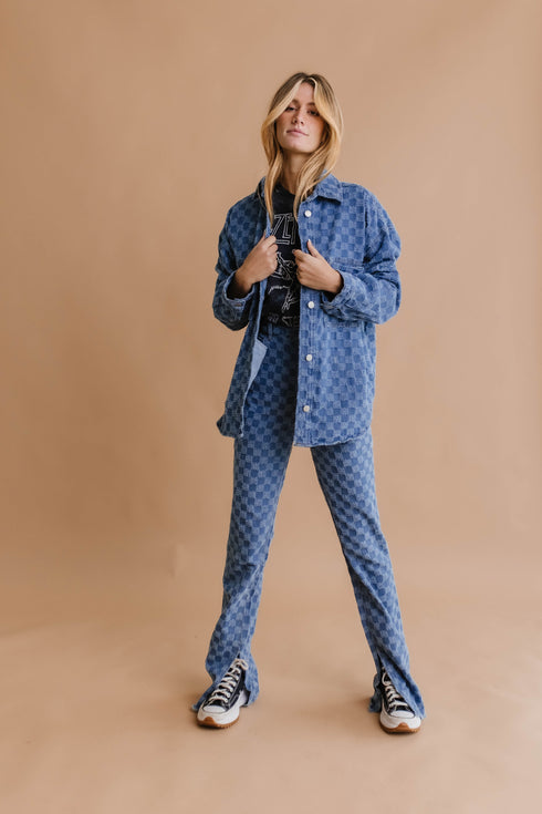 Checked Out Denim Jacket